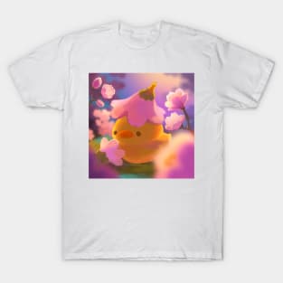 Duck with Cherry Blossom Golden Hour T-Shirt